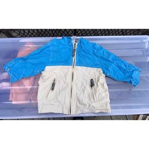 Boys baby toddler Gap 12-18 mos blue jacket light weight hooded windbreaker
